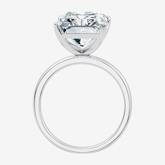 (F/Vs2) Womens 10 Ct. Lab Grown White Diamond 14K Gold Rectangular Solitaire Engagement Ring