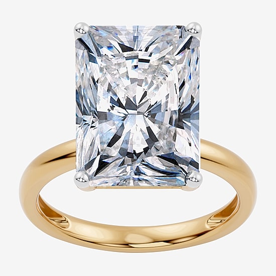 (F / Vs2) Womens 8 Ct. Lab Grown White Diamond 14K Gold Rectangular Engagement Ring