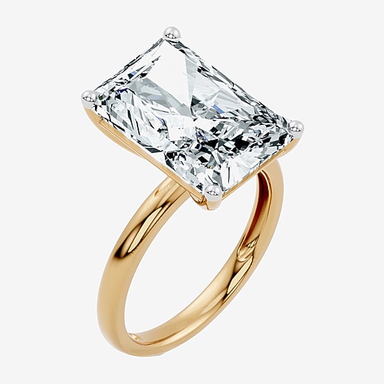 (F / Vs2) Womens 8 Ct. Lab Grown White Diamond 14K Gold Rectangular Engagement Ring