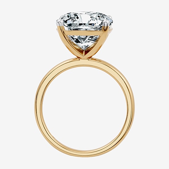 (F / Vs2) Womens 10 Ct. Lab Grown White Diamond 14K Gold Cushion Engagement Ring