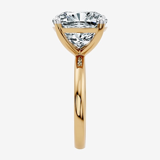 (F / Vs2) Womens 10 Ct. Lab Grown White Diamond 14K Gold Cushion Engagement Ring