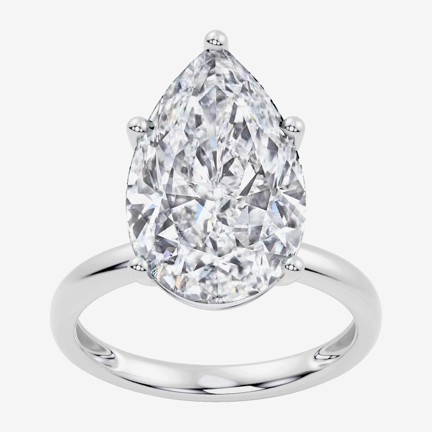 (F / Vs2) Womens 8 Ct. Lab Grown White Diamond 14K Gold Pear Engagement Ring