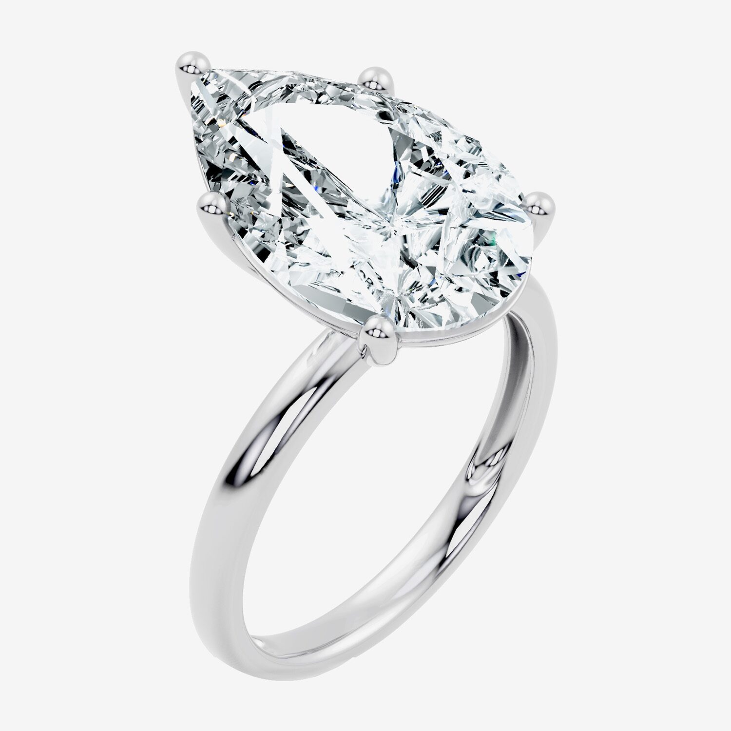 (F / Vs2) Womens 8 Ct. Lab Grown White Diamond 14K Gold Pear Engagement Ring