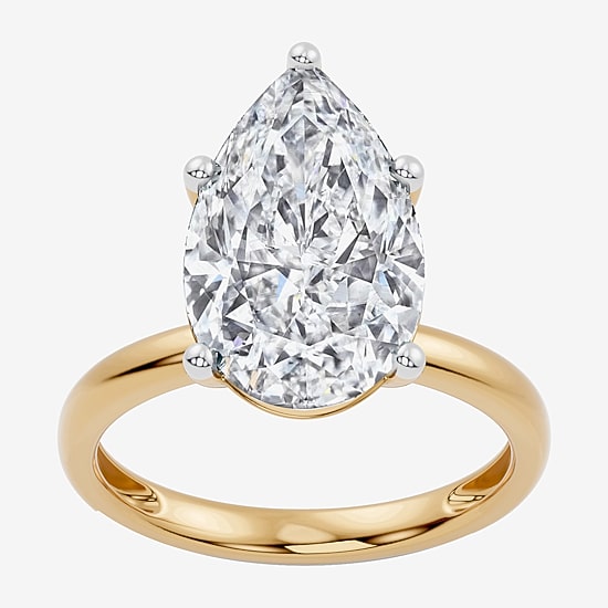 (F / Vs2) Womens 7 Ct. Lab Grown White Diamond 14K Gold Pear Engagement Ring