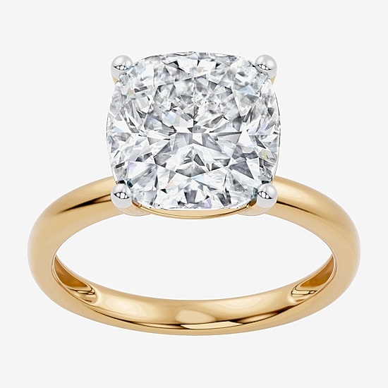 (F / Vs2) Womens 7 Ct. Lab Grown White Diamond 14K Gold Cushion Engagement Ring