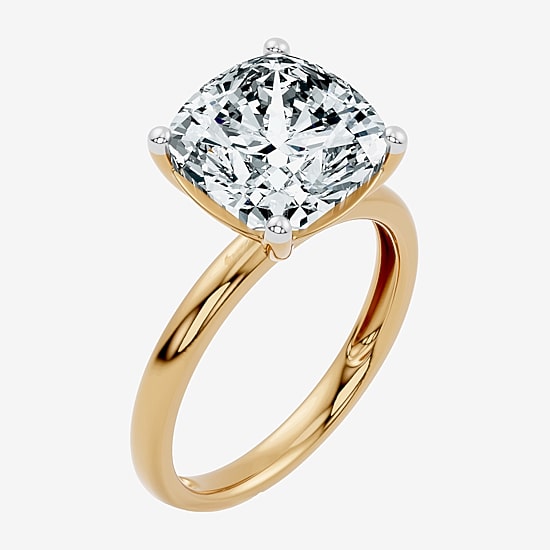 (F / Vs2) Womens 7 Ct. Lab Grown White Diamond 14K Gold Cushion Engagement Ring