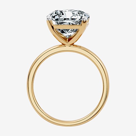 (F / Vs2) Womens 6 Ct. Lab Grown White Diamond 14K Gold Cushion Engagement Ring