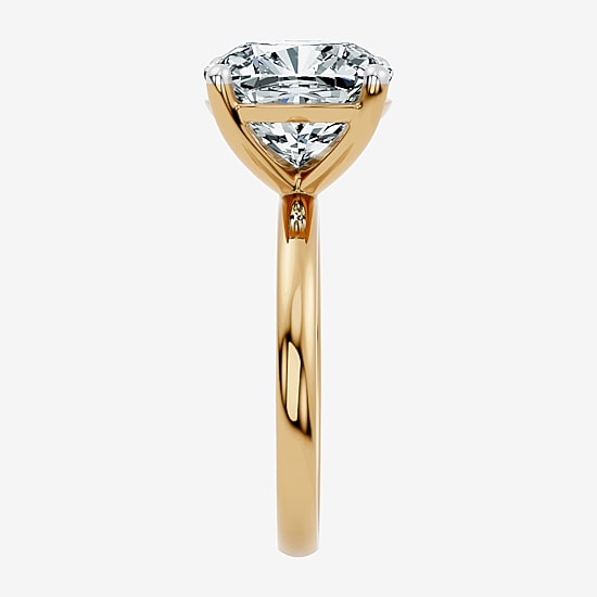 (F / Vs2) Womens 6 Ct. Lab Grown White Diamond 14K Gold Cushion Engagement Ring