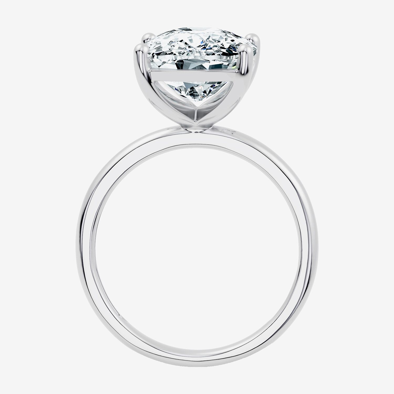 (F / Vs2) Womens 5 CT. T.W. Lab Grown White Diamond 14K Gold Cushion Engagement Ring