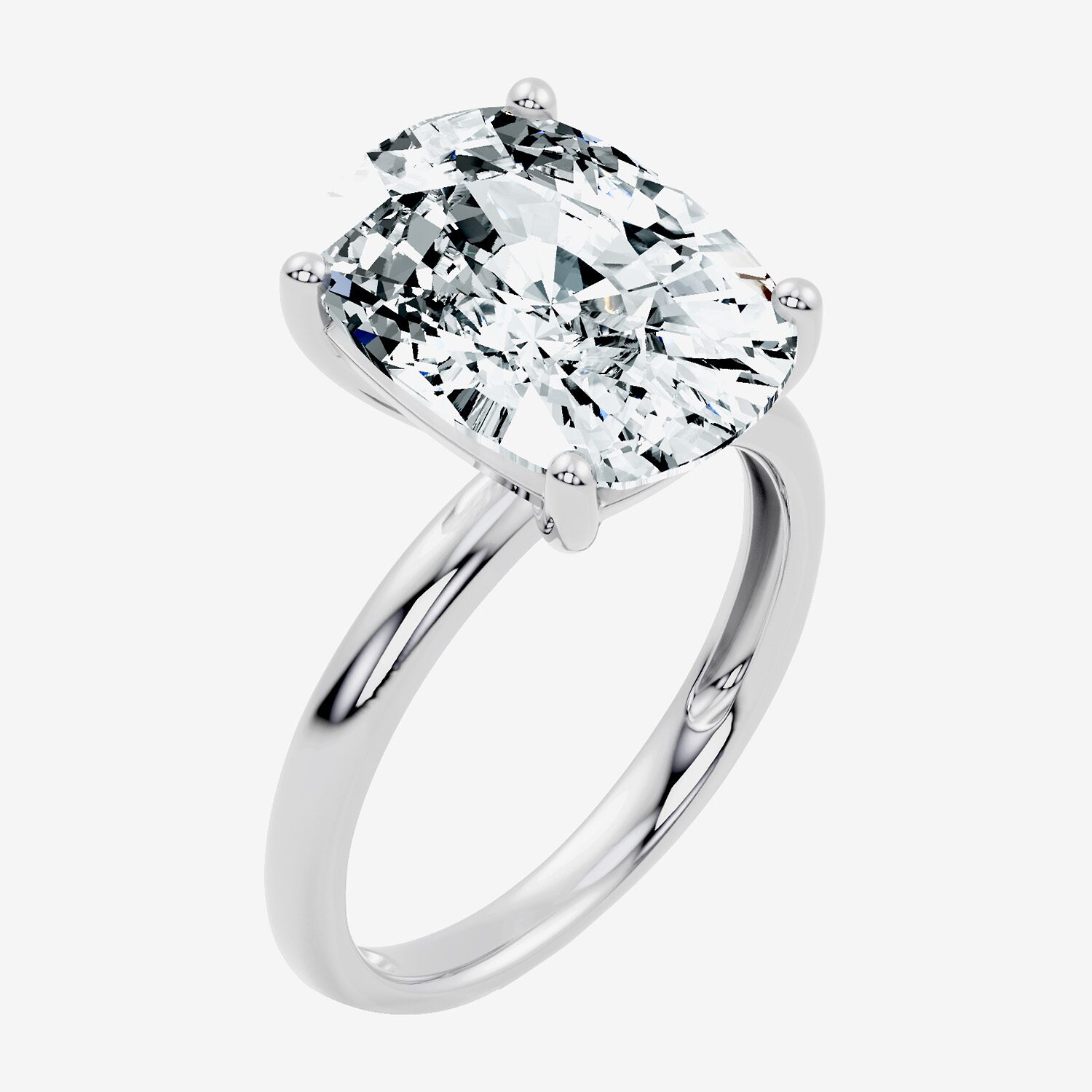 (F / Vs2) Womens 5 CT. T.W. Lab Grown White Diamond 14K Gold Cushion Engagement Ring