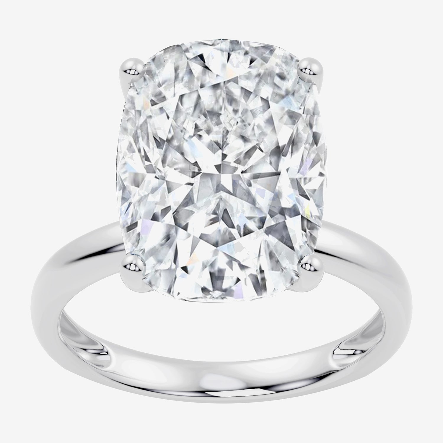 F / Vs2) Womens Ct. Lab Grown White Diamond 14K Gold Cushion Engagement Ring