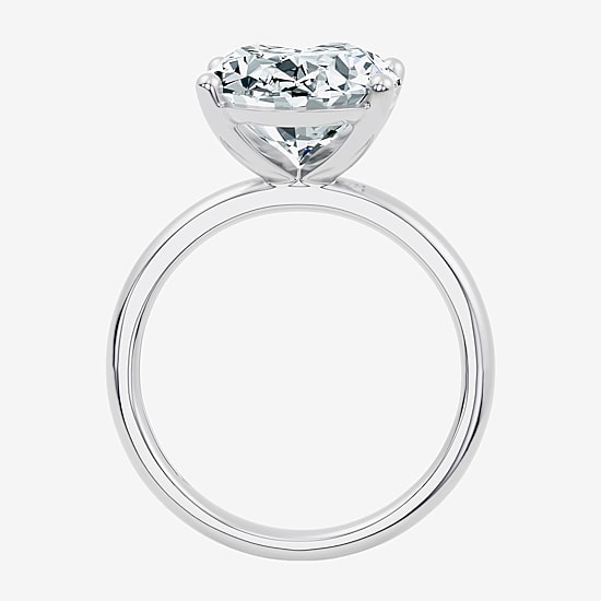 (F/Vs2) Womens 10 Ct. Lab Grown White Diamond 14K Gold Oval Solitaire Engagement Ring