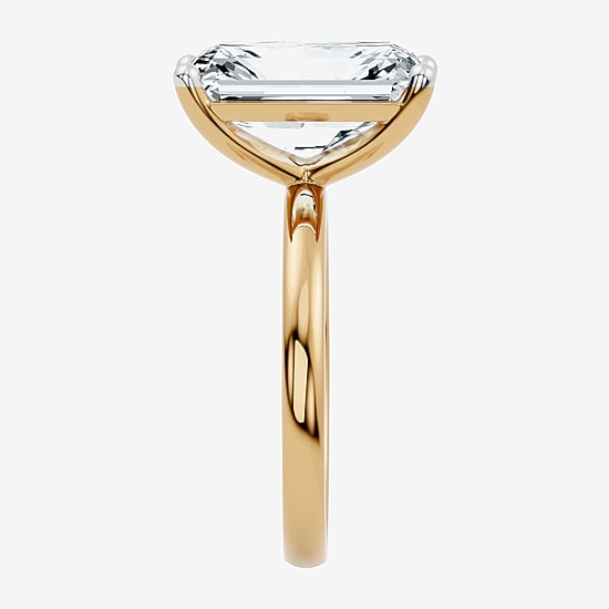 (F / Vs2) Womens 5 CT. T.W. Lab Grown White Diamond 14K Gold Rectangular Engagement Ring