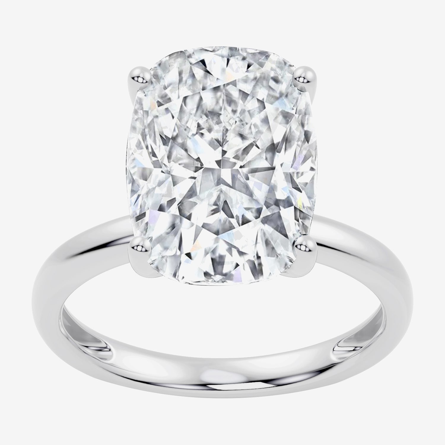 F / Vs2) Womens Ct. Lab Grown White Diamond 14K Gold Cushion Engagement Ring