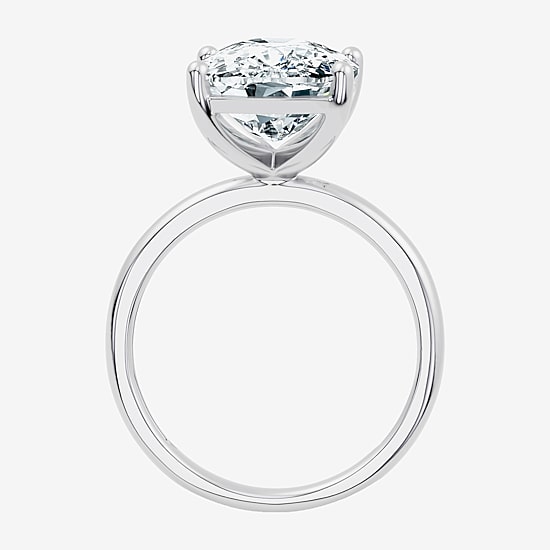 (F / Vs2) Womens 6 Ct. Lab Grown White Diamond 14K Gold Cushion Solitaire Engagement Ring