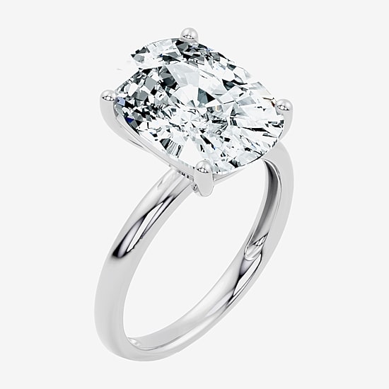 (F / Vs2) Womens 6 Ct. Lab Grown White Diamond 14K Gold Cushion Solitaire Engagement Ring