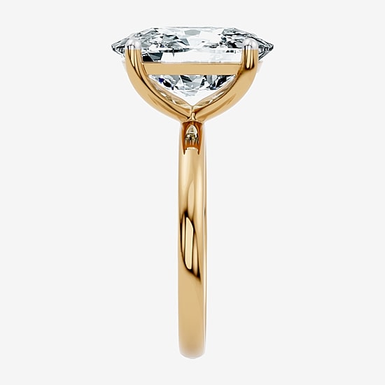 (F / Vs2) Womens 5 CT. T.W. Lab Grown White Diamond 14K Gold Cushion Engagement Ring