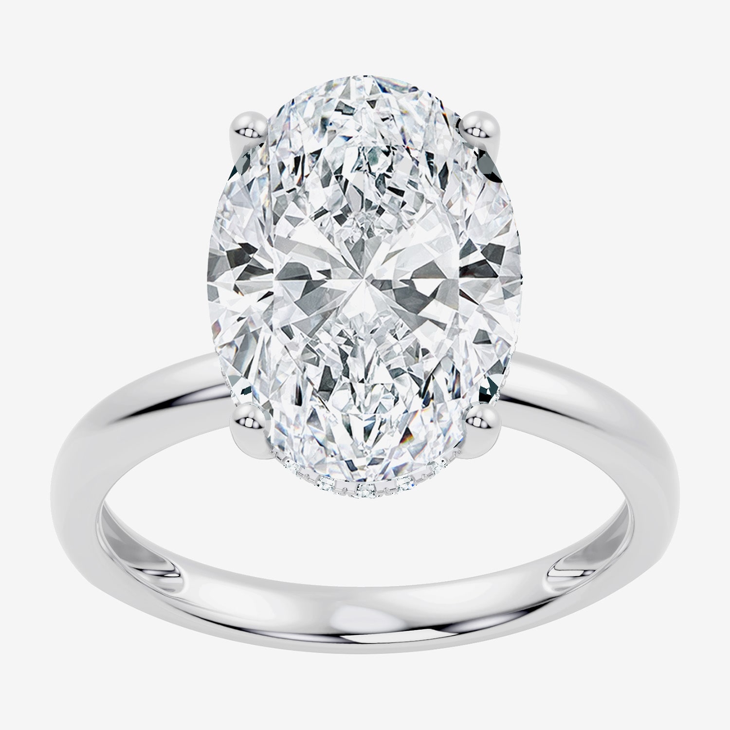 Signature By Modern Bride (F / Vs2) Womens 1/10 Ct. T.W. Lab Grown White Diamond 14K Gold Oval Engagement Ring