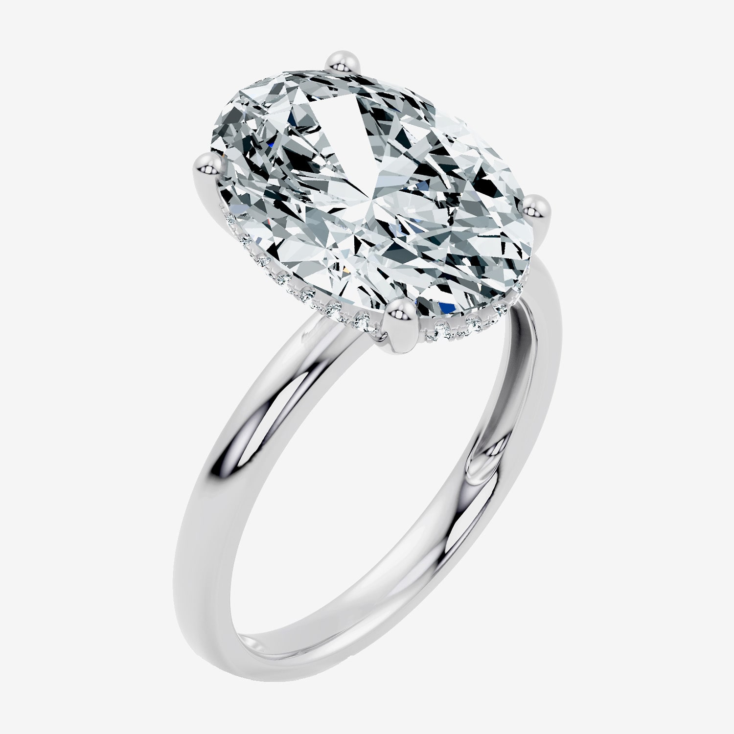 Signature By Modern Bride (F / Vs2) Womens 1/10 Ct. T.W. Lab Grown White Diamond 14K Gold Oval Engagement Ring