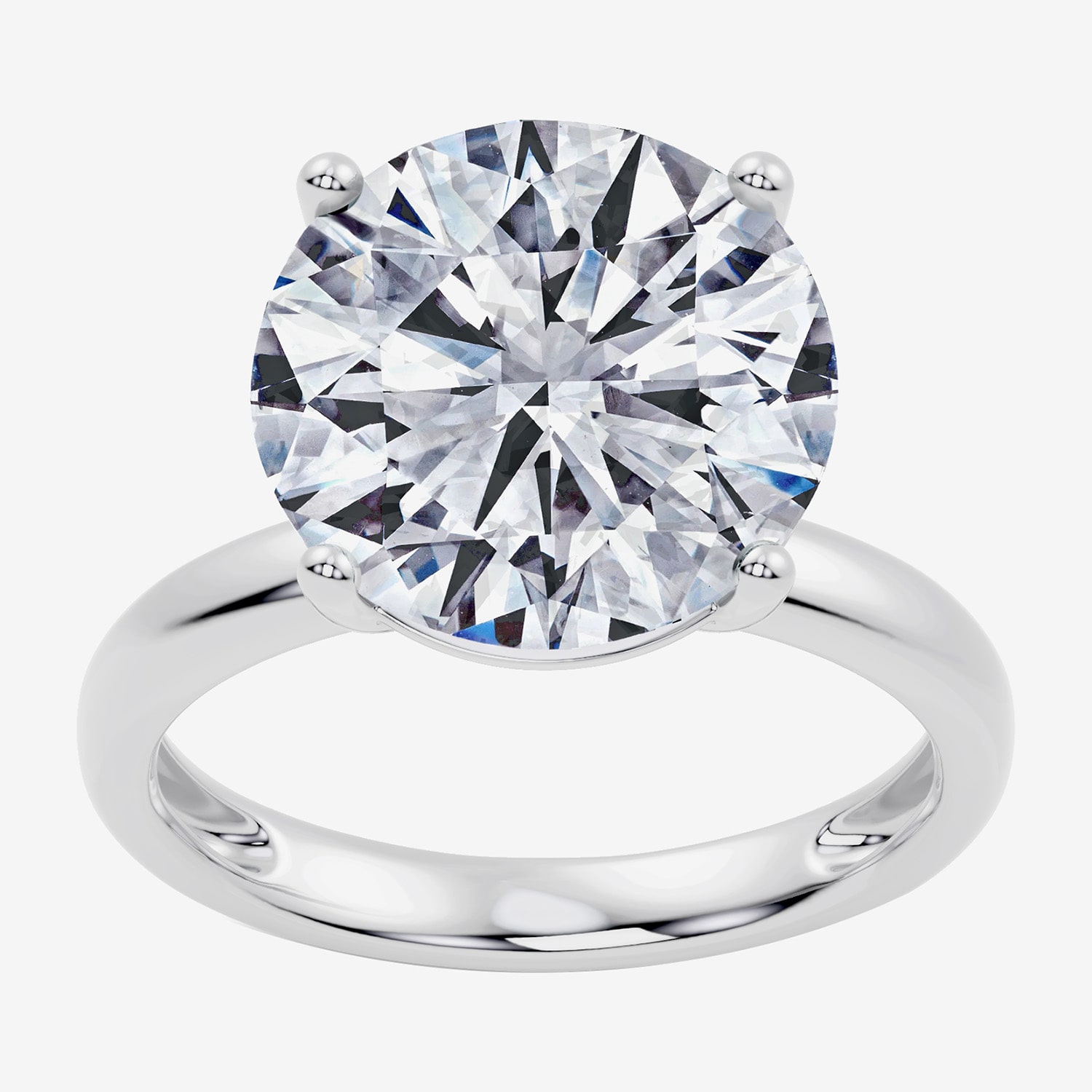 (F / Vs2) Womens 10 Ct. Lab Grown White Diamond 14K Gold Round Solitaire Engagement Ring