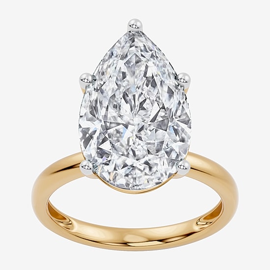 (F / Vs2) Womens 10 Ct. Lab Grown White Diamond 14K Gold Pear Engagement Ring