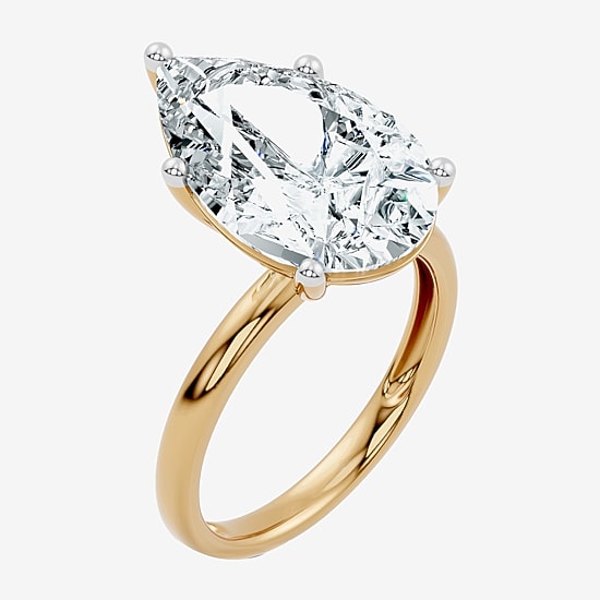 (F / Vs2) Womens 10 Ct. Lab Grown White Diamond 14K Gold Pear Engagement Ring