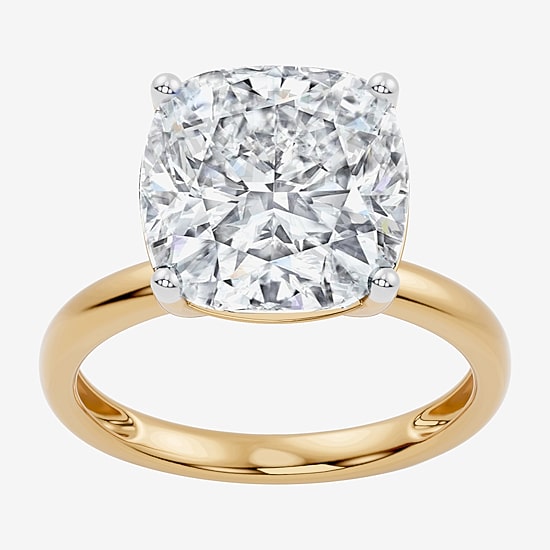 (F / Vs2) Womens 8 Ct. Lab Grown White Diamond 14K Gold Cushion Engagement Ring