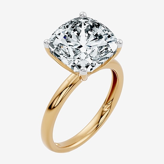 (F / Vs2) Womens 8 Ct. Lab Grown White Diamond 14K Gold Cushion Engagement Ring