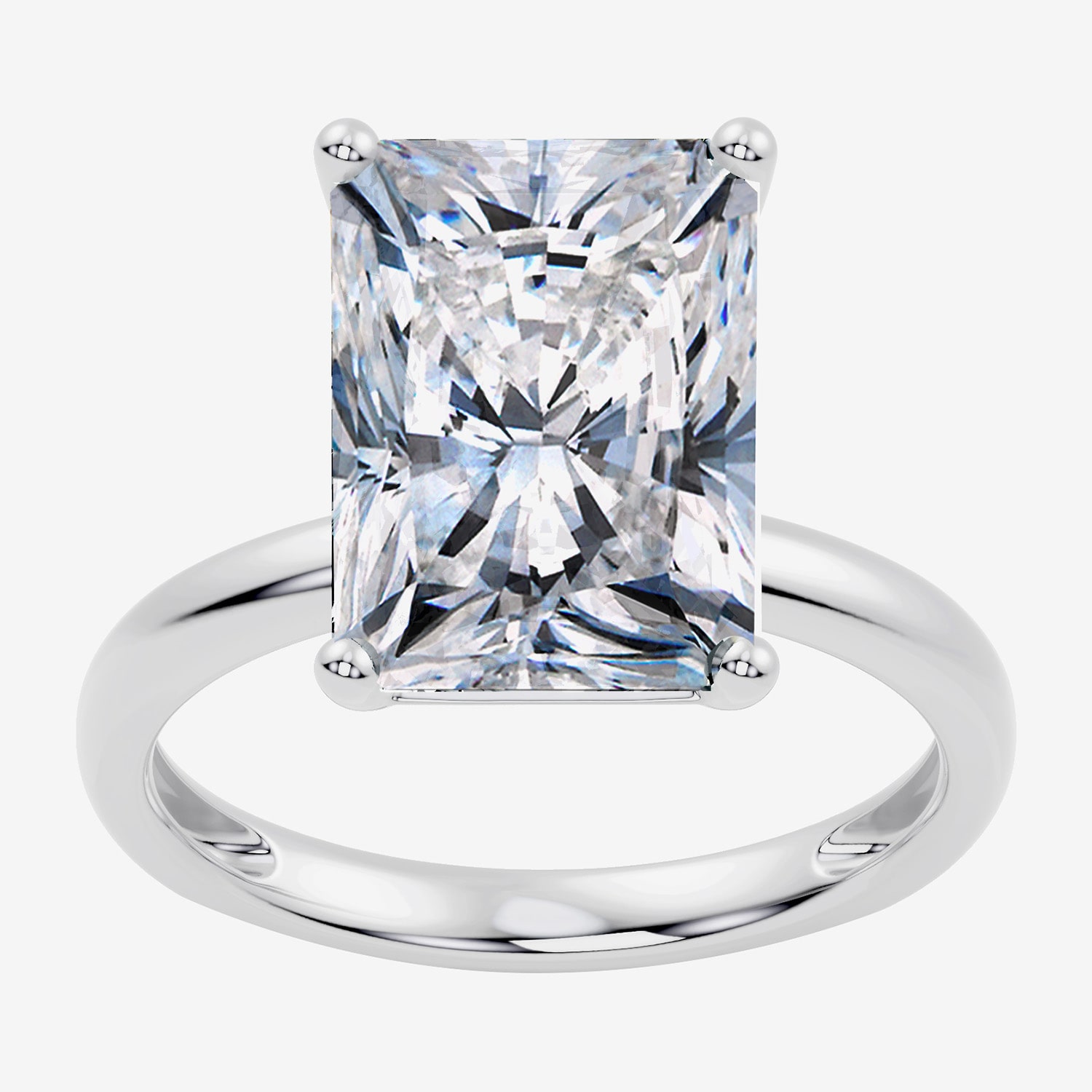 F / Vs2) Womens Ct. Lab Grown White Diamond 14K Gold Rectangular Engagement Ring