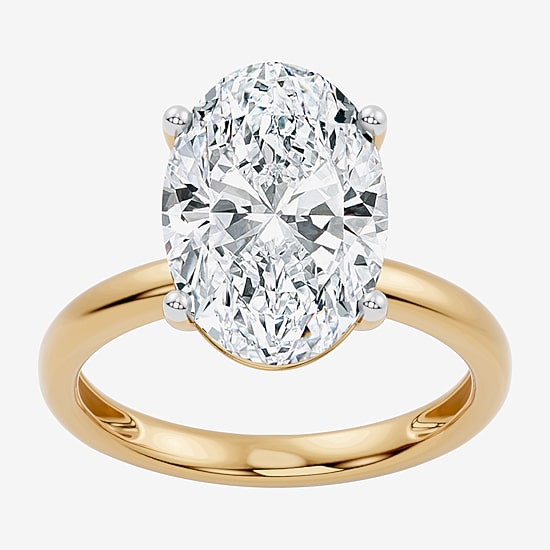 (F / Vs2) Womens 7 Ct. Lab Grown White Diamond 14K Gold Oval Engagement Ring