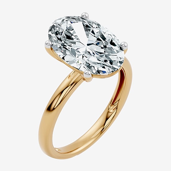 (F / Vs2) Womens 7 Ct. Lab Grown White Diamond 14K Gold Oval Engagement Ring