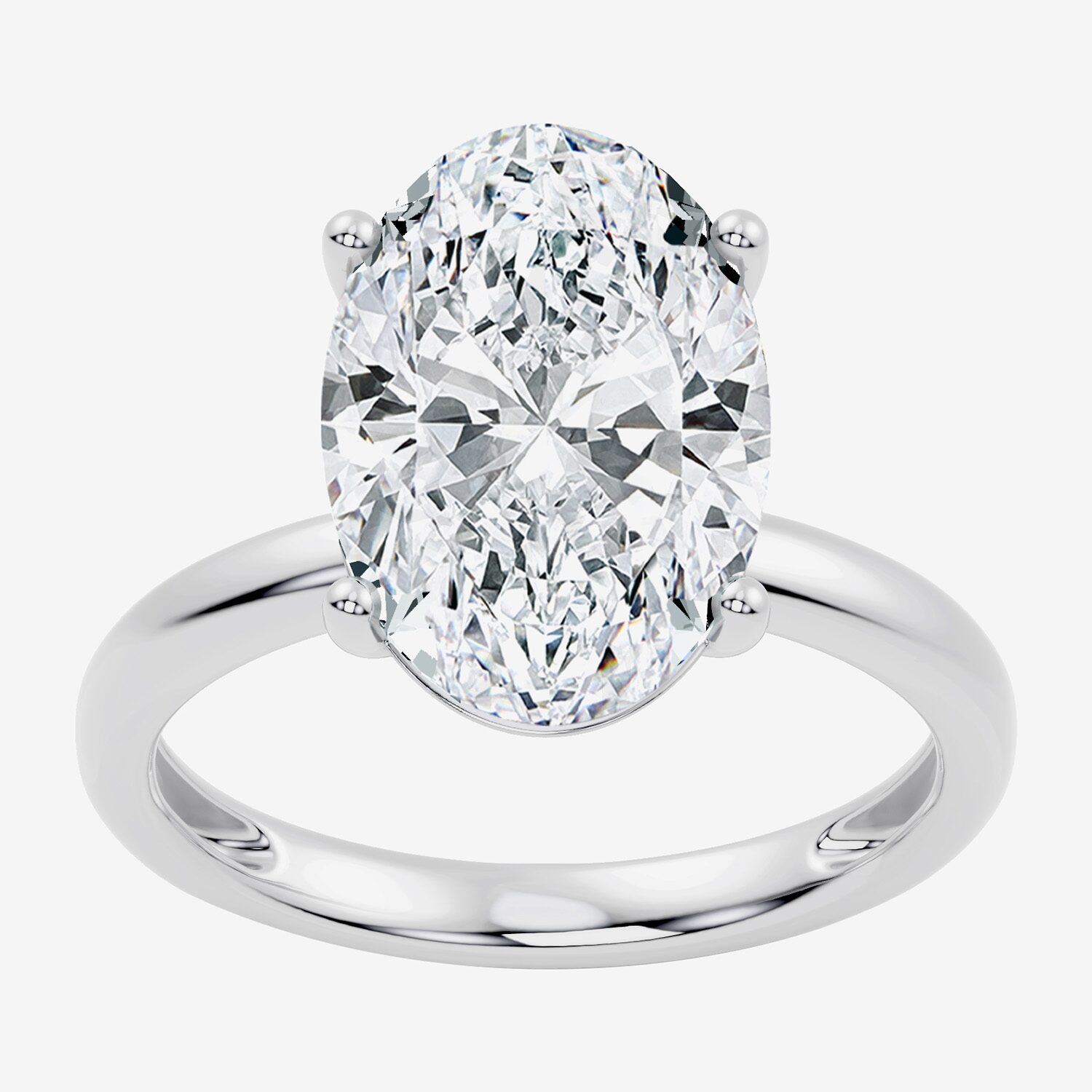 (F / Vs2) Womens 7 Ct. Lab Grown White Diamond 14K Gold Oval Engagement Ring