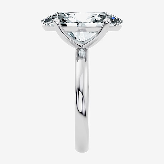 (F/Vs2) Womens 8 Ct. Lab Grown White Diamond 14K Gold Oval Solitaire Engagement Ring
