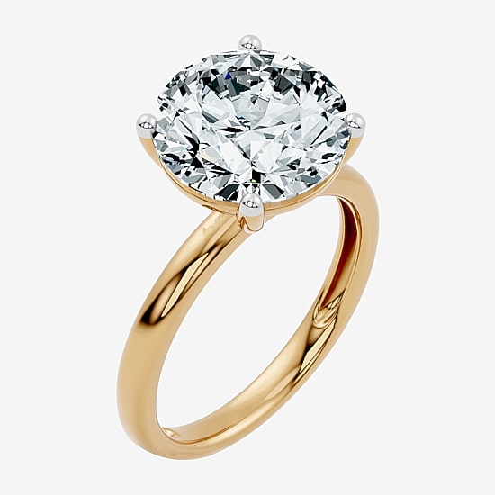 (F / Vs2) Womens 7 Ct. Lab Grown White Diamond 14K Gold Round Engagement Ring