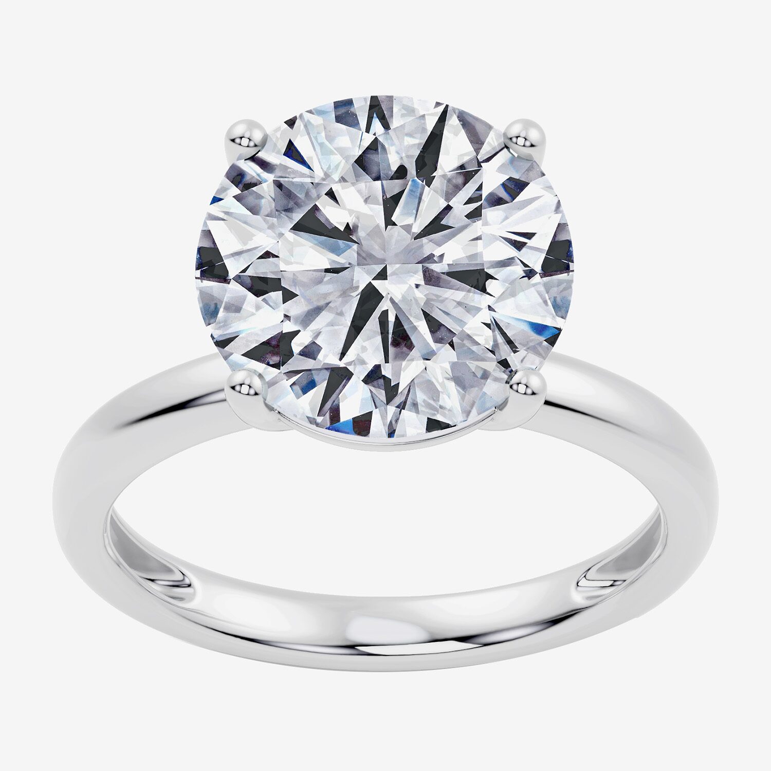 (F / Vs2) Womens 7 Ct. Lab Grown White Diamond 14K Gold Round Engagement Ring