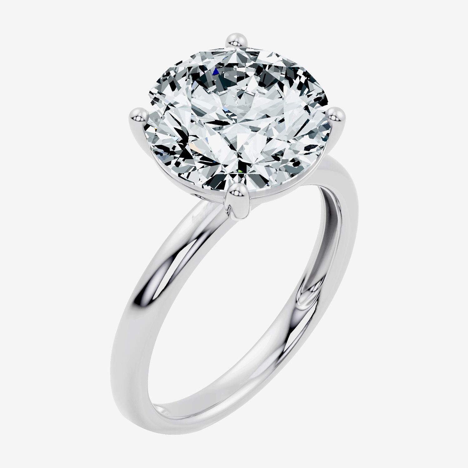 (F / Vs2) Womens 7 Ct. Lab Grown White Diamond 14K Gold Round Engagement Ring