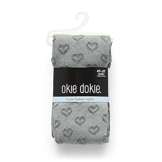 Okie Dokie Toddler Girls 2-pc. Hearts Tights