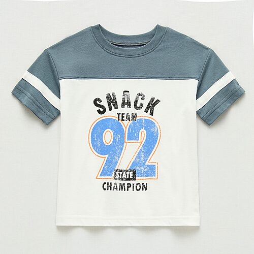 Okie Dokie Toddler & Little Boys Round Neck Short Sleeve Relaxed Fit Graphic T-Shirt, 4t, White