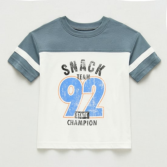 Okie Dokie Toddler & Little Boys Round Neck Short Sleeve Relaxed Fit Graphic T-Shirt