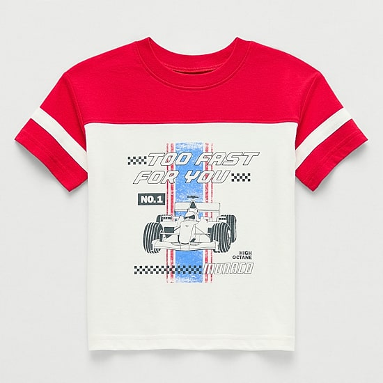 Okie Dokie Toddler & Little Boys Round Neck Short Sleeve Relaxed Fit Graphic T-Shirt