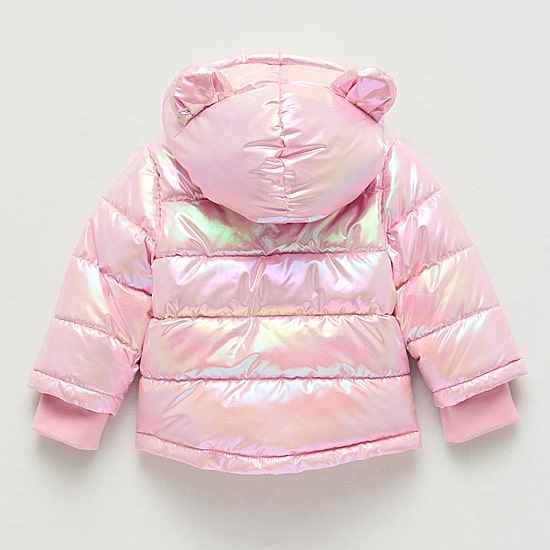 Okie Dokie Toddler Girls Hooded Water Resistant Heavyweight Puffer ...