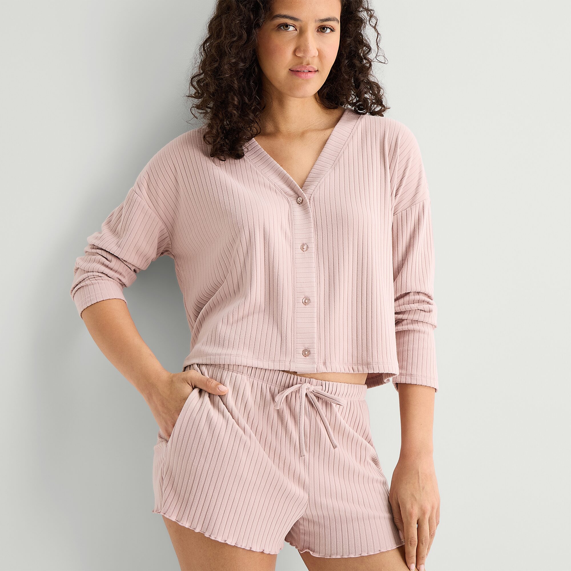 AMB CARDIGAN SHORT SET