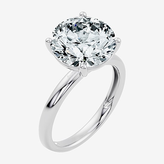 (F / Vs2) Womens 6 Ct. Lab Grown White Diamond 14K Gold Round Solitaire Engagement Ring
