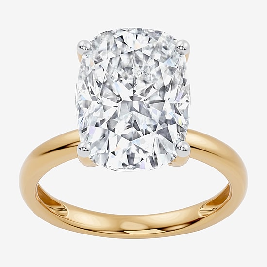(F / Vs2) Womens 7 Ct. Lab Grown White Diamond 14K Gold Cushion Engagement Ring