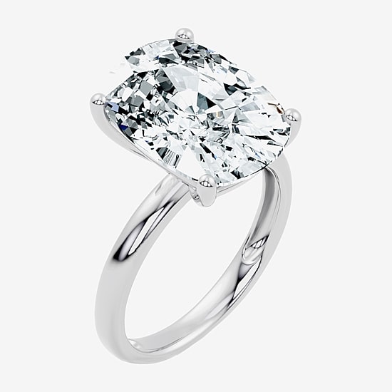 (F / Vs2) Womens 8 Ct. Lab Grown White Diamond 14K Gold Cushion Engagement Ring