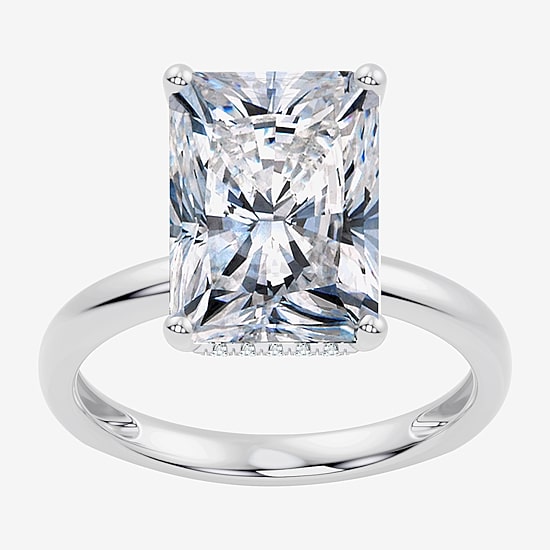 Signature By Modern Bride (F/Vs2) Womens 7 Ct.T.W. Lab Grown White Diamond 14K Gold Rectangular Engagement Ring