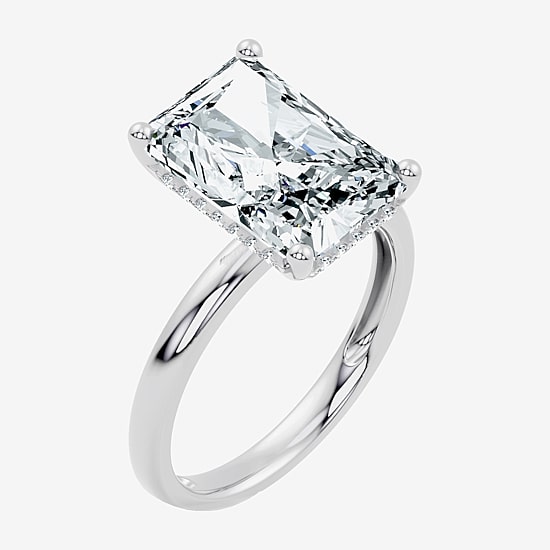Signature By Modern Bride (F/Vs2) Womens 7 Ct.T.W. Lab Grown White Diamond 14K Gold Rectangular Engagement Ring