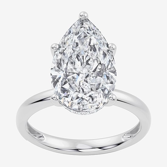 Signature By Modern Bride (F / Vs2) Womens 7 1/10 Ct. T.W. Lab Grown White Diamond 14K Gold Pear Engagement Ring