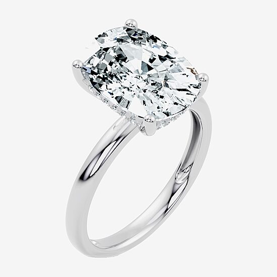 Signature By Modern Bride (F / Vs2) Womens 6 1/10 Ct. T.W. Lab Grown White Diamond 14K Gold Cushion Engagement Ring