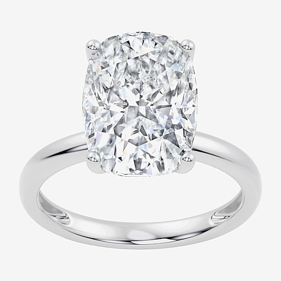 Signature By Modern Bride (F / Vs2) Womens 5 1/10 Ct. T.W. Lab Grown White Diamond 14K Gold Cushion Engagement Ring